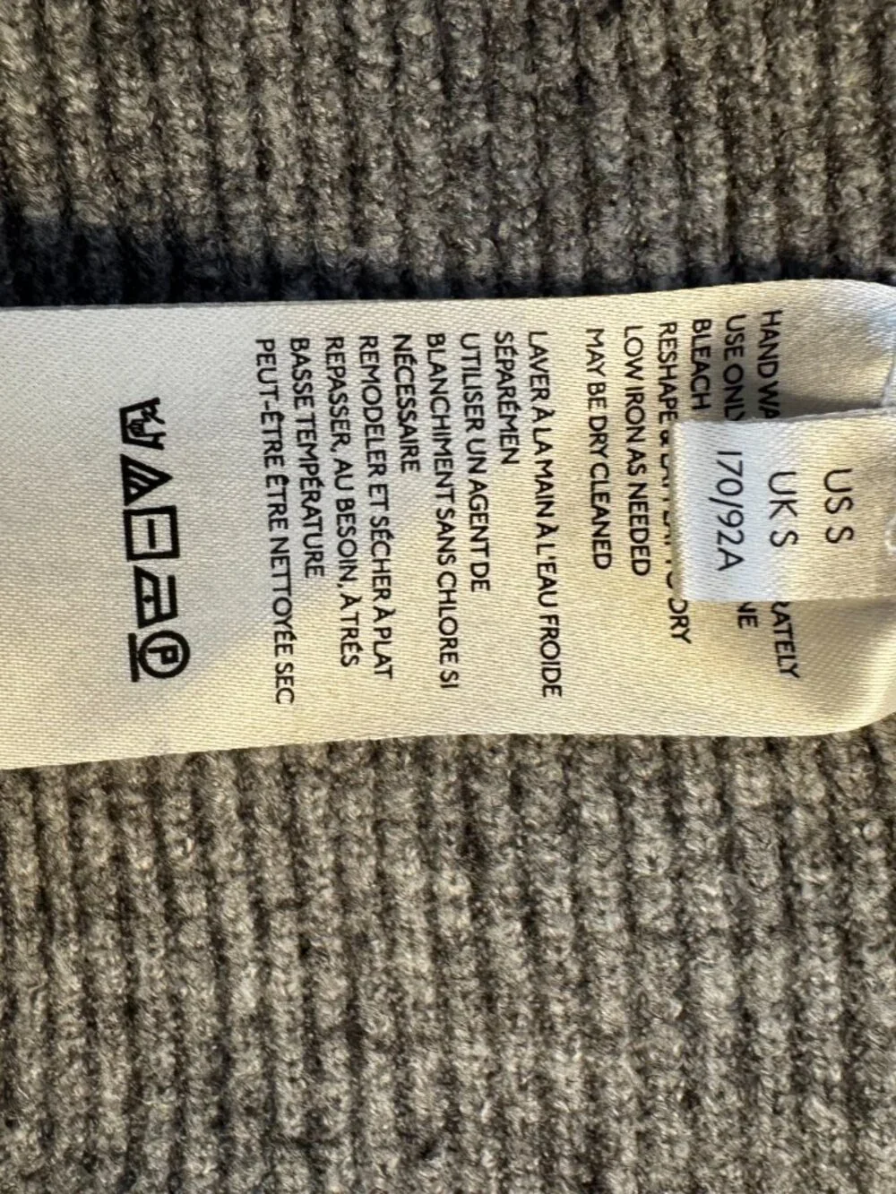 Free People Light Gray Oversized Ribbed Turtleneck Pullover Sweater Knit - S